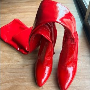 Cavalli Class Red Patent Boots